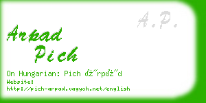 arpad pich business card